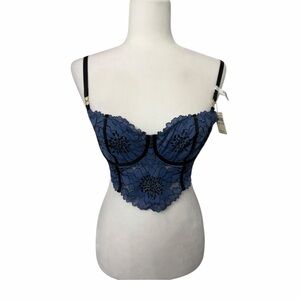 Aerie Midnight Blue Lace Balconette Bustier